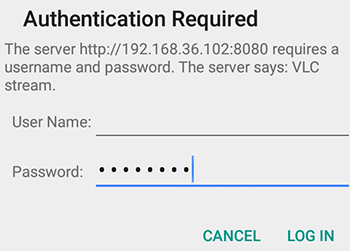 Authentication Required - Enter Password Authentication Required Dialog Box