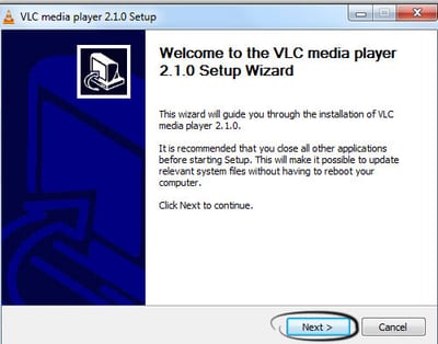 vlc-setup-begins