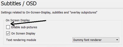 Enable Sub Pictures Checkbox Unchecking Enable Sub Pictures Option