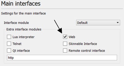 Activate HTTP Interface Activate Web HTTP Interface