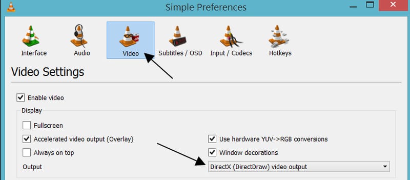 DirectX (DirectDraw) Video Output DirectX (DirectDraw) Video Output