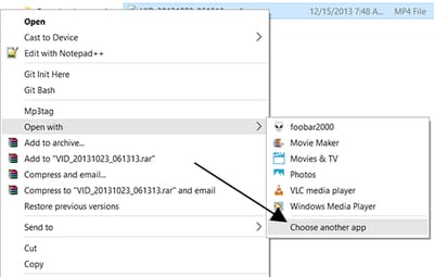 Choose Another App Changing the Default App