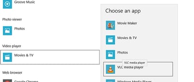 Choosing the Default Video Player Choosing the Default Video Player