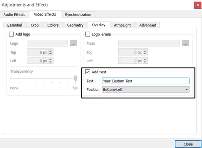 Add Text Over Videos