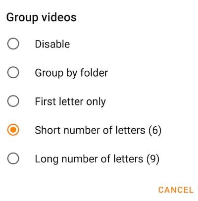 Group Videos in Android VLC Group Video in VLC Android