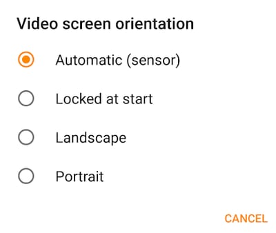 Video Screen Orientation Video Screen Orientation