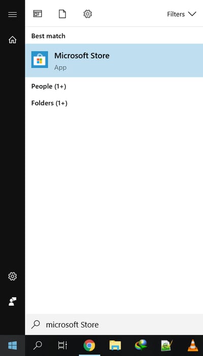 Microsoft Store from the Start Menu Microsoft Store via Start Button