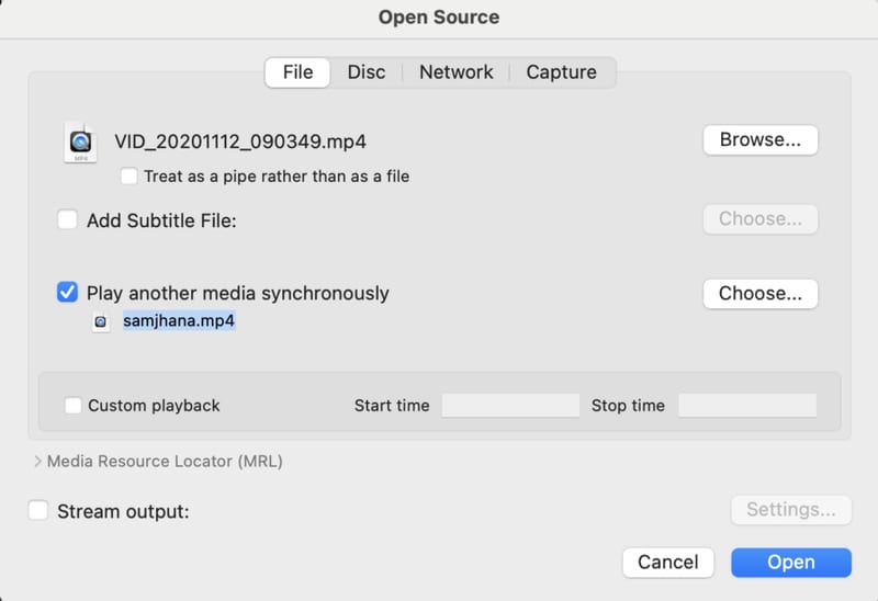 Open Advanced Media File